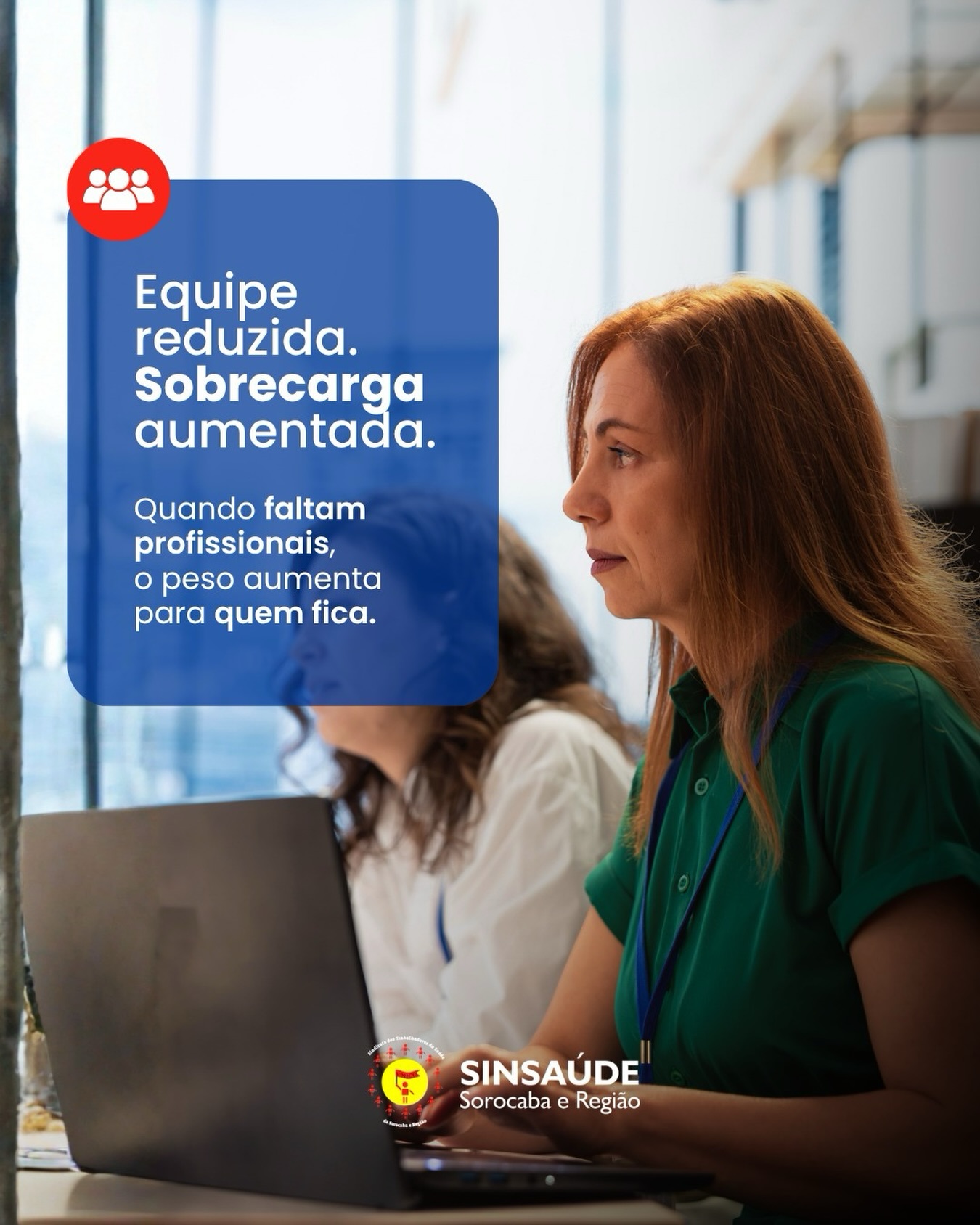👥 Não normalize a sobrecarga. Quando faltam profissionais, o peso não desaparece: ele recai sobre quem permanece na equ…