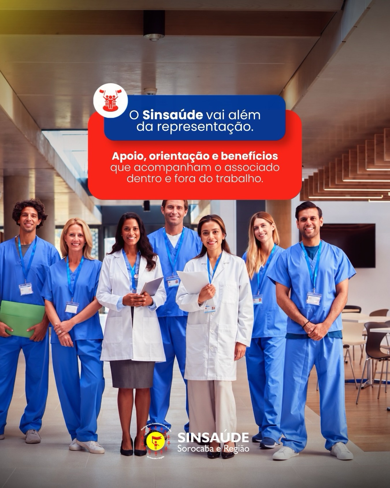 💙 Conheça o que o Sinsaúde pode fazer por você. A atuação sindical também está no apoio, na orientação e em benefícios…